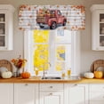 thumbnail image 2 of Valances for Windows Thanksgiving Pumpkins on Truck Rod Pocket Short Curtain for bathroom living room bedroom Maple Leaf on Wood Board 1 Panel 42x12in, 2 of 9