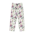 thumbnail image 2 of Vsdgher Orchids Flowers Print Mens Pajama Pants Sleep & Lounge Pants, PJ Bottoms With elastic waistb and Pockets, 2 of 5