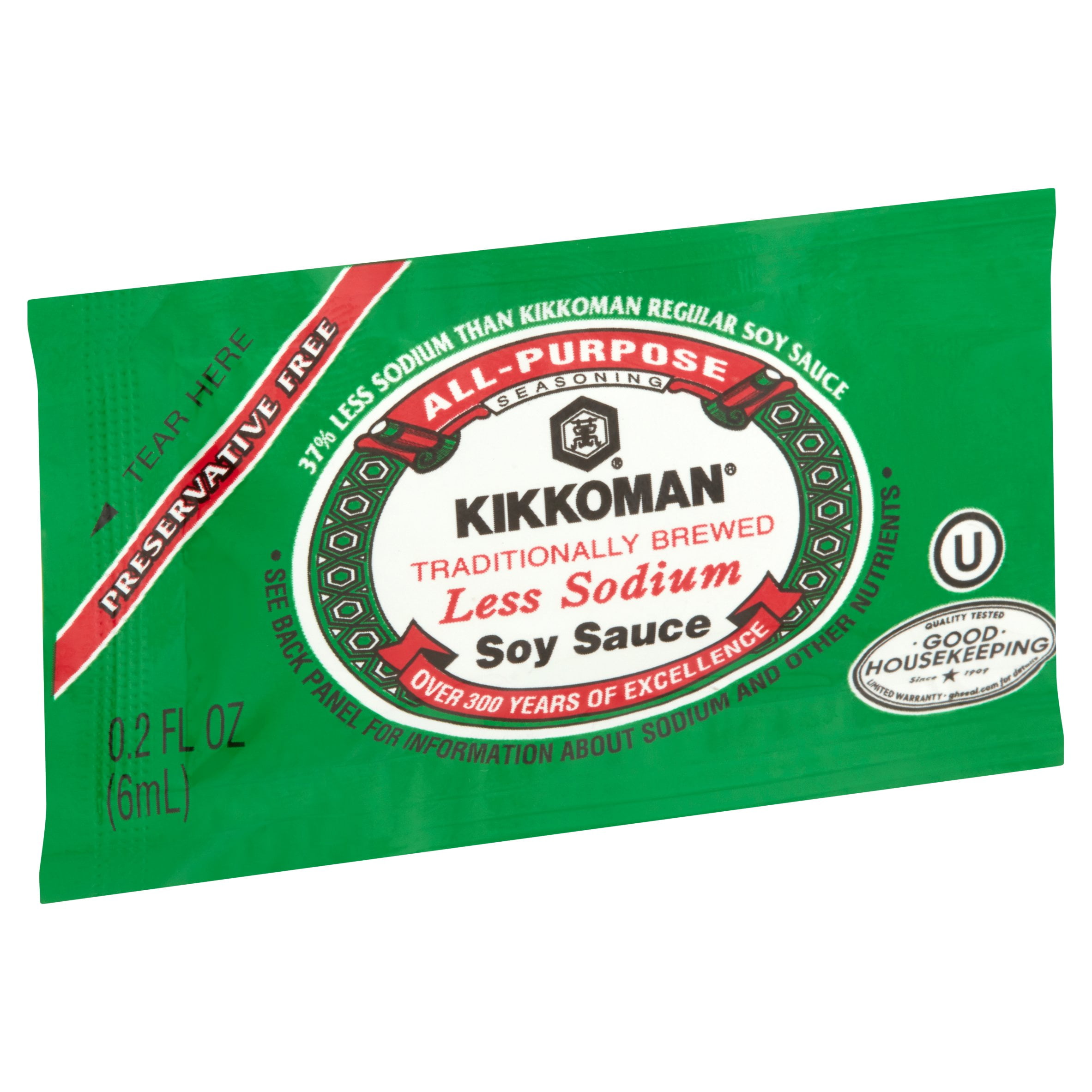 KikkoMan Less Sodium Soy Sauce, 0.2 fl oz, 500 pack