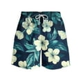 thumbnail image 4 of Axiiglly Beach Shorts for Men Plus Size Summer Shorts Casual Floral Printed Board Shorts Elastic Waist Vacation Swim Trunks Comfy Lightweight Hawaiian Shorts with Pockets, 4 of 5