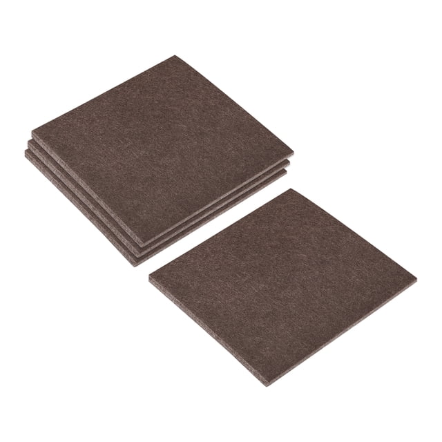 Unique Bargains Patins de Meubles en Feutre, 100x100mm Protecteur de Sol Carré Auto-Adhésif Marron Lot de 8