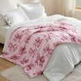 thumbnail image 5 of Gentlesoft Bow Blanket for Couch Chair, Thick Warm Sherpa Throw Pink Room Decor for Christmas, Cozy Gifts for Women, Kids, Teen Girls, Toddler, Baby, Grandkids, Cute Fleece Blanket, 50"x60", 5 of 8