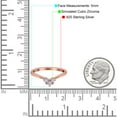 thumbnail image 4 of Rose Tone, Simulated Cubic Zirconia Size-5 Geometric Heart Band Wedding Ring 925 Sterling Silver, 4 of 7