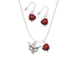 thumbnail image 2 of Delight Jewelry Silvertone Longhorn - Texas Red Lucky Ladybug Necklace and Dangle Earrings Set, 2 of 6