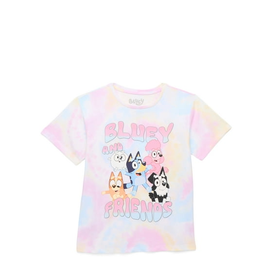Bluey and Friends Girls Short Sleeve Graphic T-Shirt, Sizes 4-16