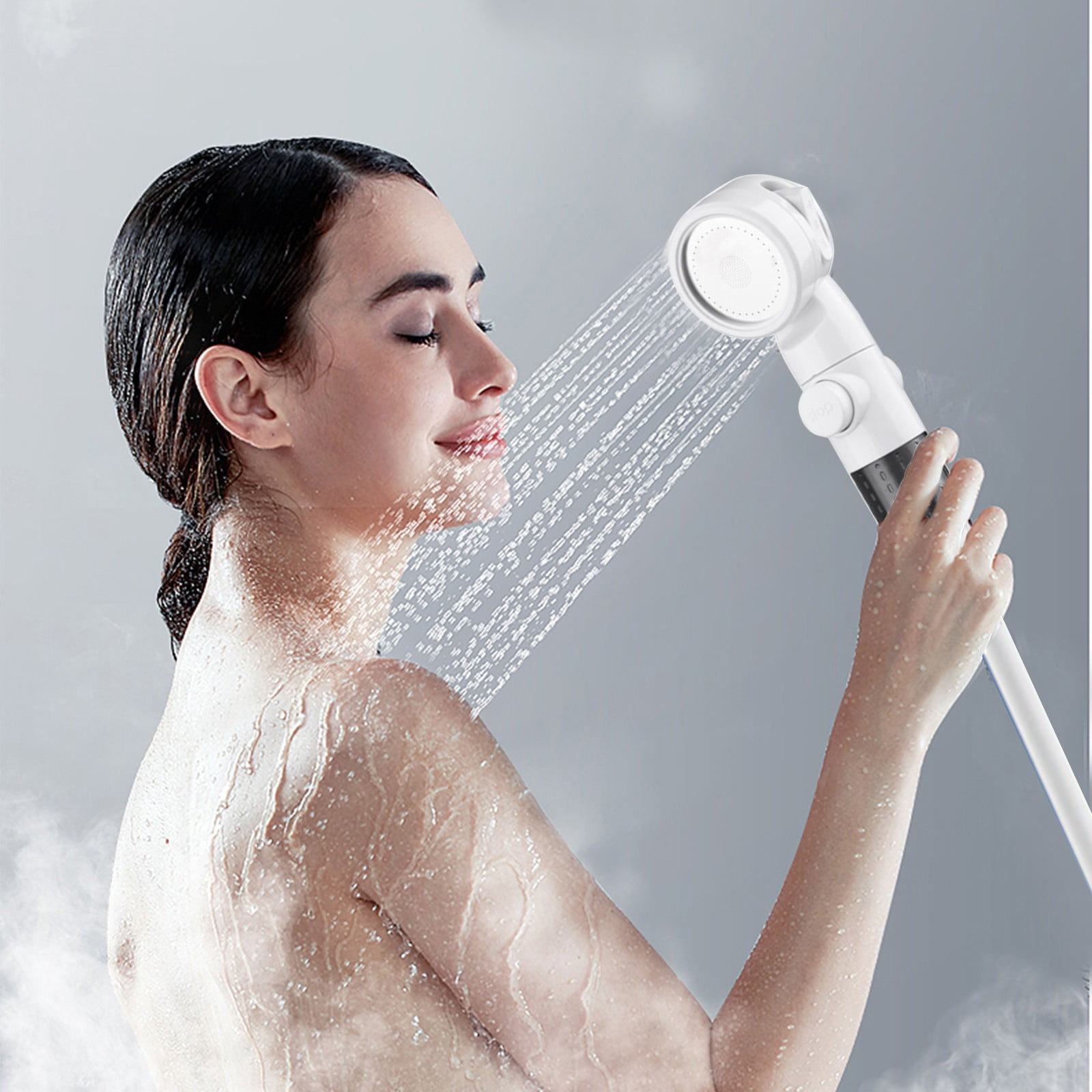Tuvgenk Rv Camping Shower Portable Water Pump White Plastic Detachable Shower Head Outdoor Shower for Hiking Beach, Travel