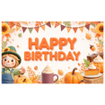 thumbnail image 2 of Autumn Theme Birthday Banner Fall Birthday Decor Harvest Decoration Happy Birthday Pumpkin Design for Fall Party Autumn Event Thanksgiving Celebration, 2 of 7