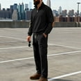 thumbnail image 2 of Men's Corduroy Track Suits Sets Long Sleeve Quarter Zip Sweatsuit Athletic Cargo Pants Gym 2 Piece Outfit, 2 of 9