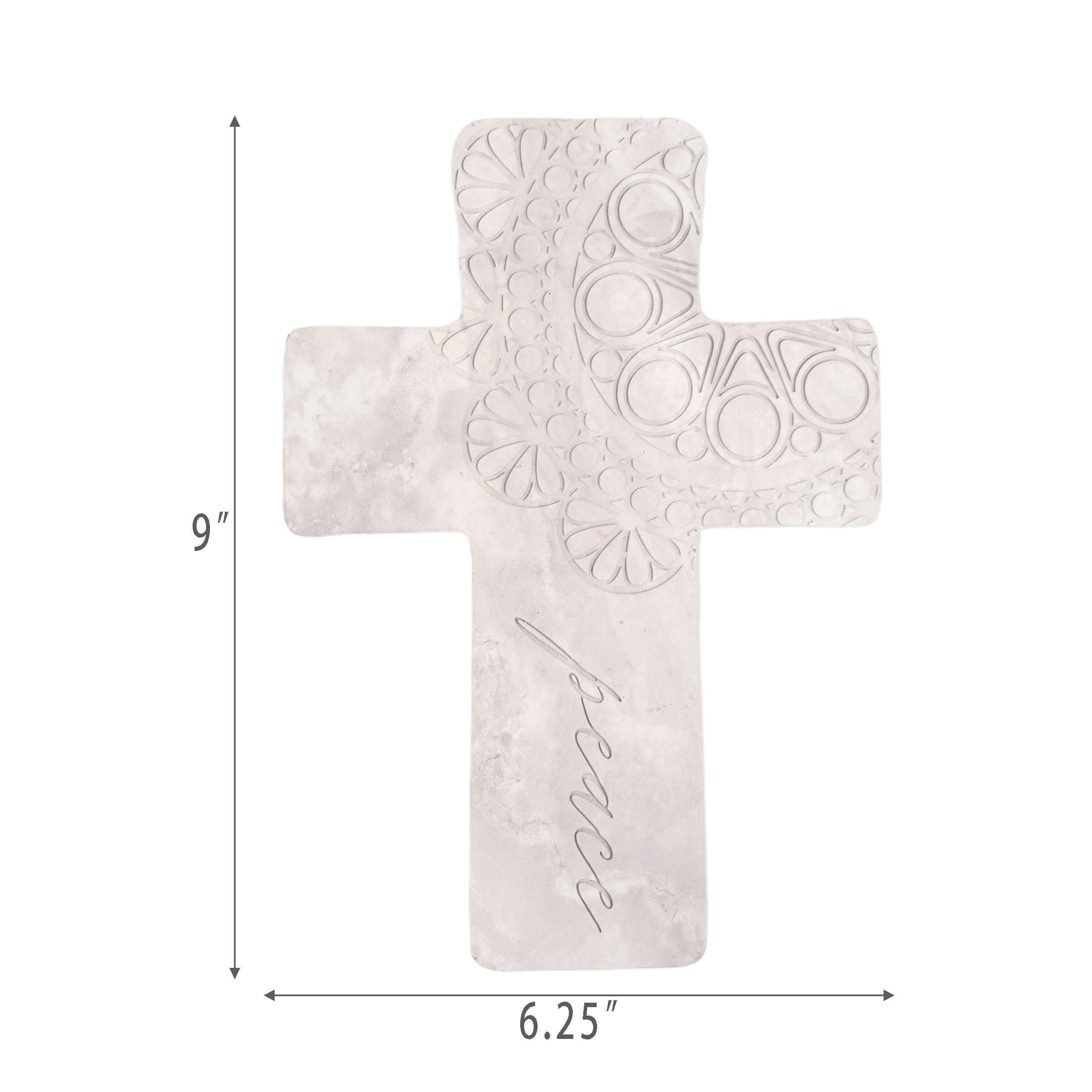 Peace Cross Christmas Decoration, Gray, 8.8", by Holiday Time