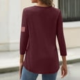 thumbnail image 3 of Women's T-Shirts America 250 Patriotic Flag Print Crew Neck 3/4 Sleeve 1776–2026 Anniversary Top, 3 of 4