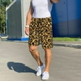 thumbnail image 4 of Haiem Gold Glitter Leopard Men's Pajama Short with Soft Woven Cotton Elastic Waistband Sleep Short-4X-Large, 4 of 9