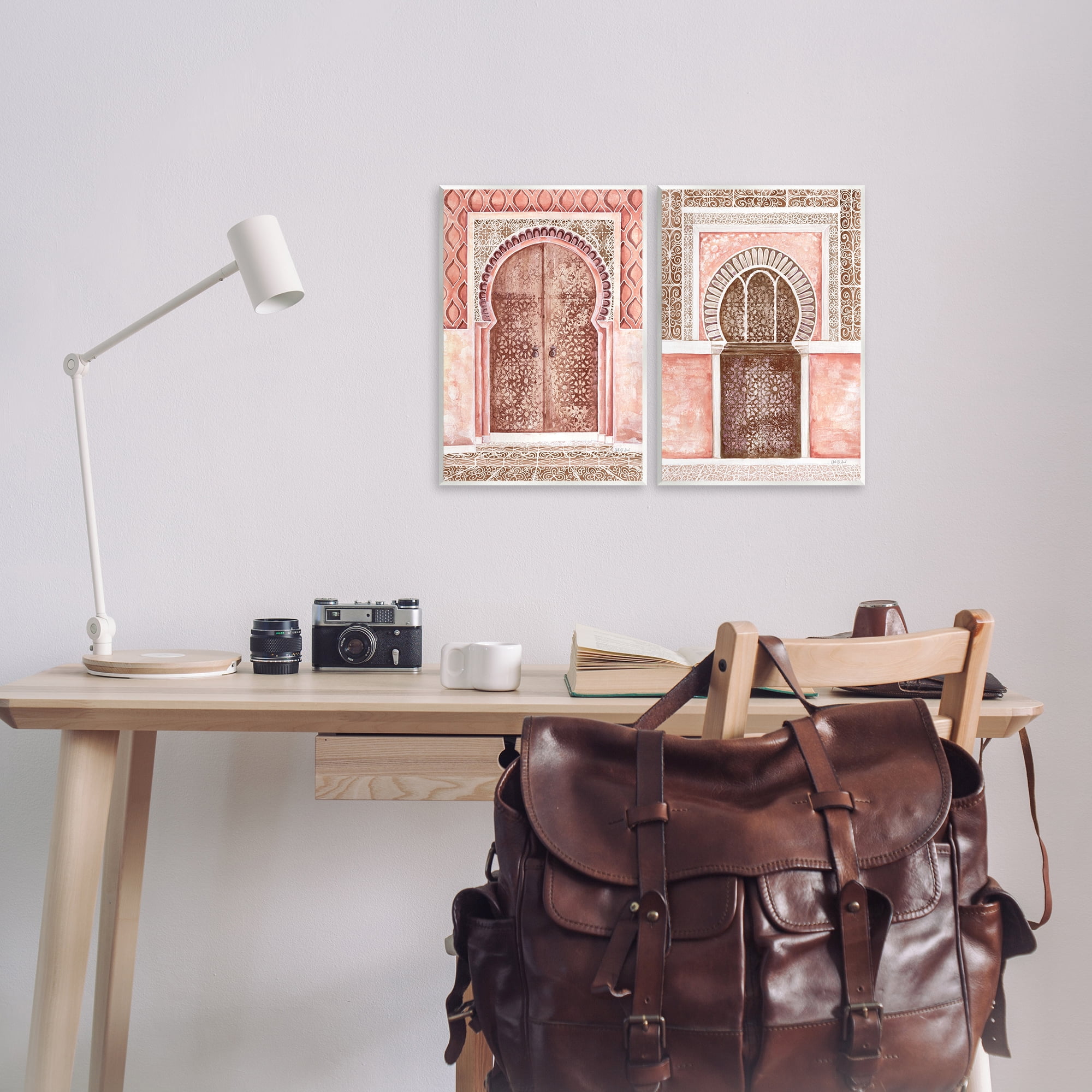 Stupell Industries Moroccan Tiled Alcoves Buildings & Architecture Painting Unframed Art Print Wall Art, 11 x 14, Set of 2