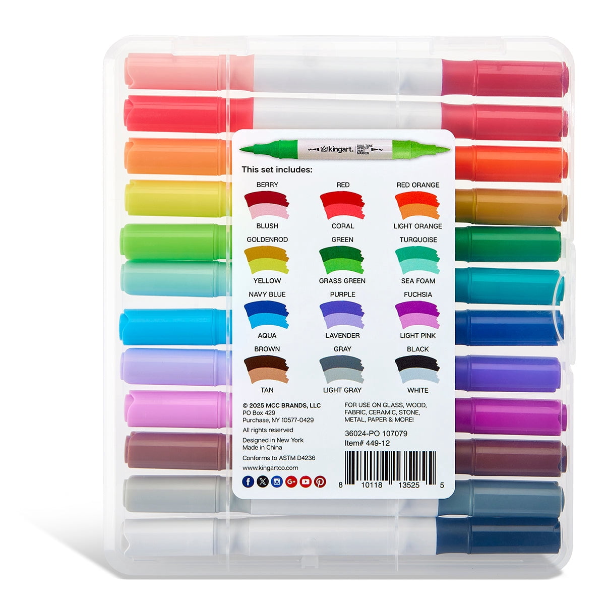 Dual Tone Paint Markers 12 Pens 24 Colors