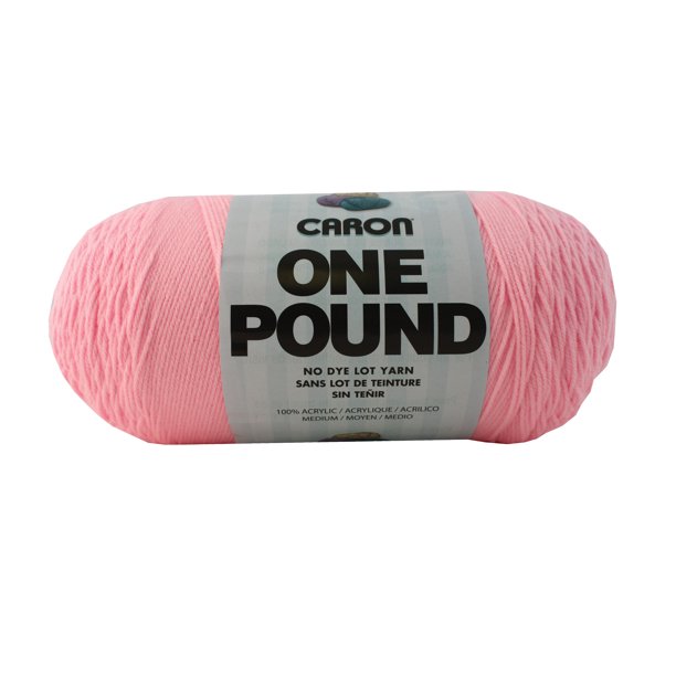 Caron Acrylic Dryable Machine Washable Yarn, 812 yd, Soft Pink, 1 lb