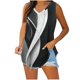 thumbnail image 2 of Puntoco Tops de cuello cuadrado para mujer, camisetas sin mangas estampadas, camisetas básicas informales holgadas de verano con cuello en V, 2 of 5