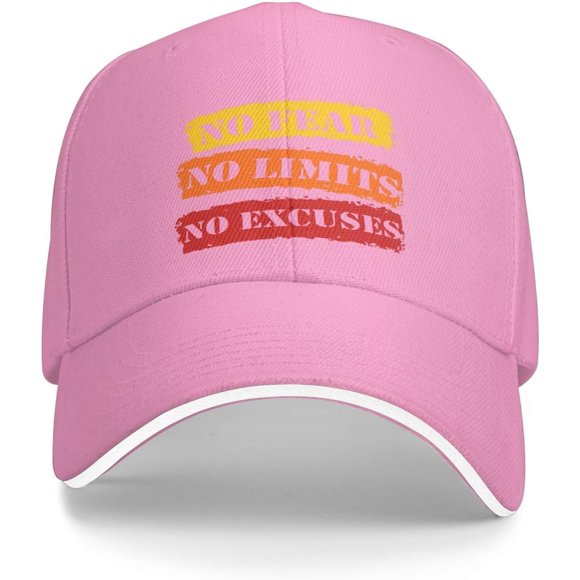 No Fear No Limits No Excuses Casquette de Camionneur Casquette de Baseball Drôle pour Voyage en Plein Air