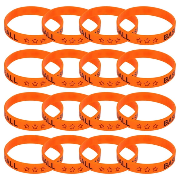 Milisten 20Pack Orange Silicone Basketball Themed Party Favors Bracelets for Men and Women Flexible