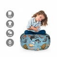 thumbnail image 2 of Turtle Storage Toy Bag Chair, Illustration of Sea Animals Underwater Creatures in Cartoon Style Design, Stuffed Animal Organizer Washable Bag, Large Size, Blue Grey Multicolor, by Ambesonne, 2 of 3