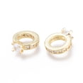 thumbnail image 2 of 5pcs Brass Micro Pave Cubic Zirconia Charms Long-Lasting Plated Cadmium Free & Lead Free & Nickel Free Ring Real 18K golden Plated Clear 10x8x2mm Hole: 5mm, 2 of 2