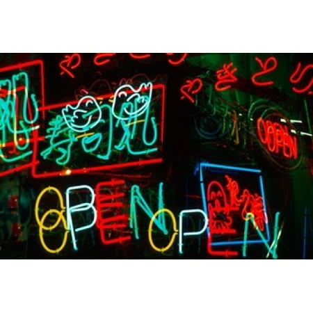 Neon Signs For Sale In Dotombori District Market Osaka Japan Stretched Canvas Jaynes Gallery Danitadelimont 26 X 18