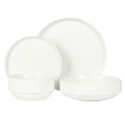 Gibson Home Rothenberg 16-Piece White Fine Ceramic Dinnerware Set