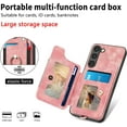 thumbnail image 4 of Phone Case for Samsung Galaxy S23 Plus S23+ 5G Wallet Cover with Screen Protector and Wrist Strap Lanyard RFID Credit Card Holder Ring Stand S23plus 23S + S 23 23+ SM-S916U 6.6 inch Women Men Pink, 4 of 13