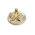 thumbnail image 5 of New 14k yellow Gold butterfly Pendant charm filigree gift fine jewelry 1.1g, 5 of 12