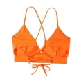 thumbnail image 3 of Siilsaa Women Sexy Lingerie Sexy Unlined Balconette Demi-Cup Underwire Lace Bra Orange,L, 3 of 9