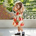 thumbnail image 5 of Gelikeya Spring Dresses for Girls 7/8 Flutter Sleeve Floral Prints Summer Princess Dress Fashion Cute Design Casual Dress(Toddlers, X10 Orange, 18-24 Months), 5 of 6