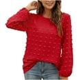 thumbnail image 2 of Xunlbb Plus Size Tops for Women, Women's Loose Long Sleeve Round Neck T-Shirt Bottoming Top S-2XL Gifts for Her, 2 of 7