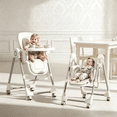 thumbnail image 2 of Convertible Baby High Chair with Swing Combo,Baby Swing&Toddler Eating Chair with Foot Rest, PU Cushion, Adjustable Height for 6-36 Months, Unisex,WHITE, 2 of 14