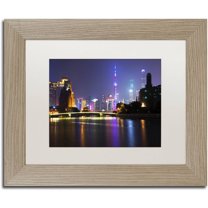 Trademark Fine Art "Night City" Canvas Art by Philippe Hugonnard, White Matte, Birch Frame