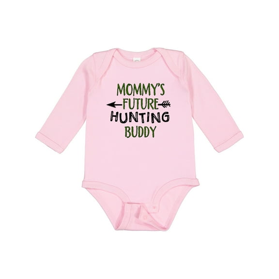 Inktastic Mommys Future Hunting Buddy Boys or Girls Long Sleeve Baby Bodysuit