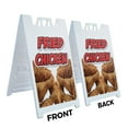 thumbnail image 2 of A-frame Sidewalk Fried Chicken 24" x 36" Double Sided A-Frame Sidewalk Sign, Includes 2 Plastic Inserts | Foldable Portable White Signicade Sandwich Board Signs, 2 of 5