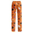 thumbnail image 6 of Orange Wide Leg Homewear Halloween Lounge Pants Womens Halloween Pajamas Pants Cute Magical Pajama Soft Long Bottoms Women Fall Pjs L, 6 of 6