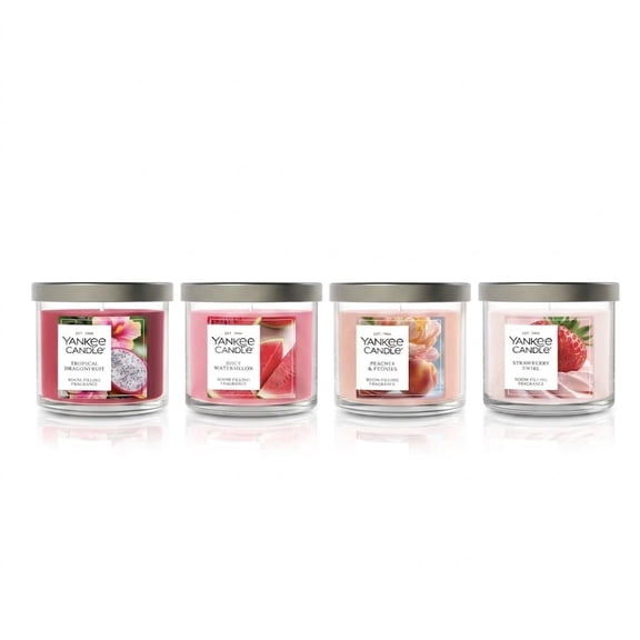 Yankee Candle Small Tumbler 4.3 oz Pink Hues Fruity Scented Jar Candles (Pack of 4)