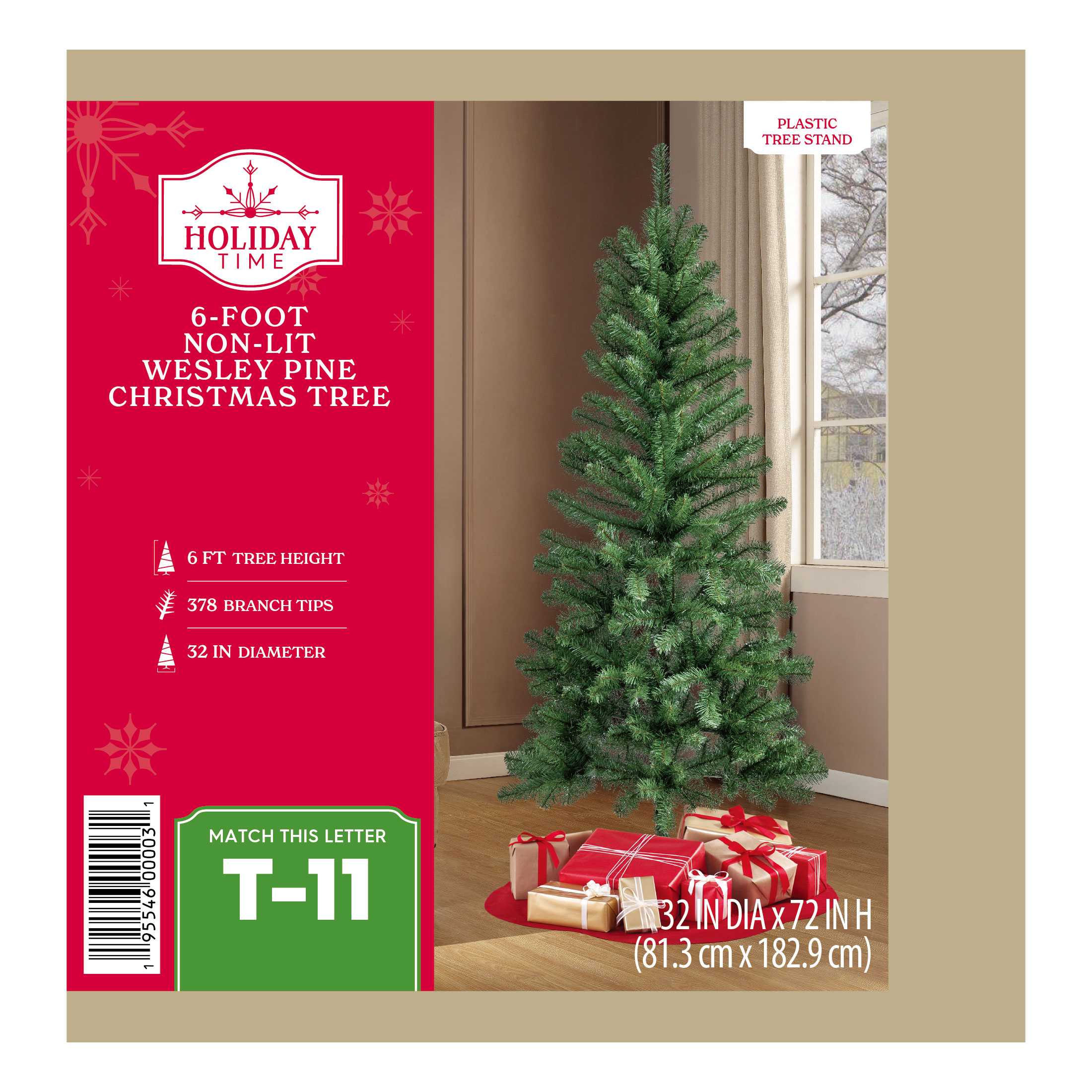 6' Wesley Pine Green Artificial Christmas Tree, by Holiday Time
