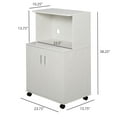thumbnail image 3 of HOMCOM Chariot Micro-Ondes sur Roulettes Chariot Utilitaire Rangement Buffet Blanc, 3 of 10