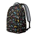 thumbnail image 2 of Game Controller Black Pattern Backpack for School, Cute School Bag with Adjustable Shoulder Straps and Padded Back, 15.3"x11"x7.1", 2 of 5