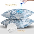 thumbnail image 4 of Throw Pillow Covers 18x18 Inch Set of 2, Blue Octopus Waterproof Outdoor Pillow Covers, Summer Watercolor Ocean Coral Decorative Cushion Pillowcases for Couch, Sofa, Bed, Garden, Patio, 4 of 9