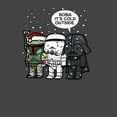 thumbnail image 2 of Men's Star Wars Christmas Boba It's Cold Outside Pull Over Hoodie Charcoal Heather Medium, 2 of 4