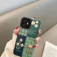 thumbnail image 4 of Funda de teléfono aplicable para Apple 13promax con flor de rombo verde, funda protectora para iPhone 13, 14promax, 4 of 5