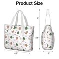 thumbnail image 3 of Tote Bag for Women - White Christmas Gingerbread Man Pattern Shoulder Bag - Large Utility Work Duffle Bag with Zipper Handbag for Travel, Work, Sprots, 3 of 5