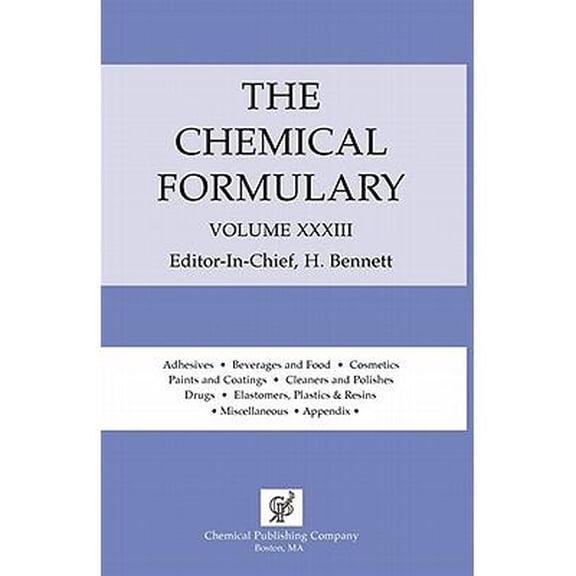 Chemical Formulary: Chemical Formulary Volume 33 (Hardcover)