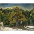 thumbnail image 2 of Morton Livingston Schamberg 18x15 Black Ornate Wood Framed Double Matted Museum Art Print Titled - Landscape (C. 1912), 2 of 5