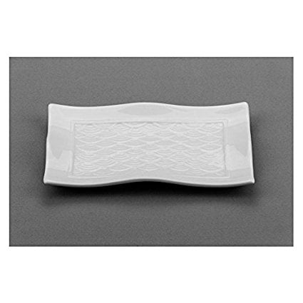 Porcelain Tray Rectangular Modern M8568, 8x4.75-Inch White Rectangular Porcelain Plate, Square Serving Platter Tray, Classic Serving Plate (1 Piece) ()