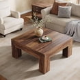thumbnail image 7 of Tribesigns 39.37" Low Square Coffee Table, Farmhouse Large Tea Accent Table Center Table for Living Room(Dark Brown), 7 of 7