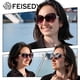 thumbnail image 3 of Gafas de Sol FEISEDY para Mujer de Moda, Cuadradas Sobredimensionadas y Polarizadas, 3 of 9