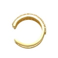 thumbnail image 4 of Anygolds 14K Yellow Gold Wide Bold Ear Cuff Ring with Clear Cubic Zirconia, 4 of 5