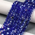 thumbnail image 4 of Transparent Electroplate Glass Beads Strands AB color Plated Faceted Bicone Dark Blue 4x4mm Hole: 0.8mm about 80~85pcs/strand 30~32cm, 4 of 4